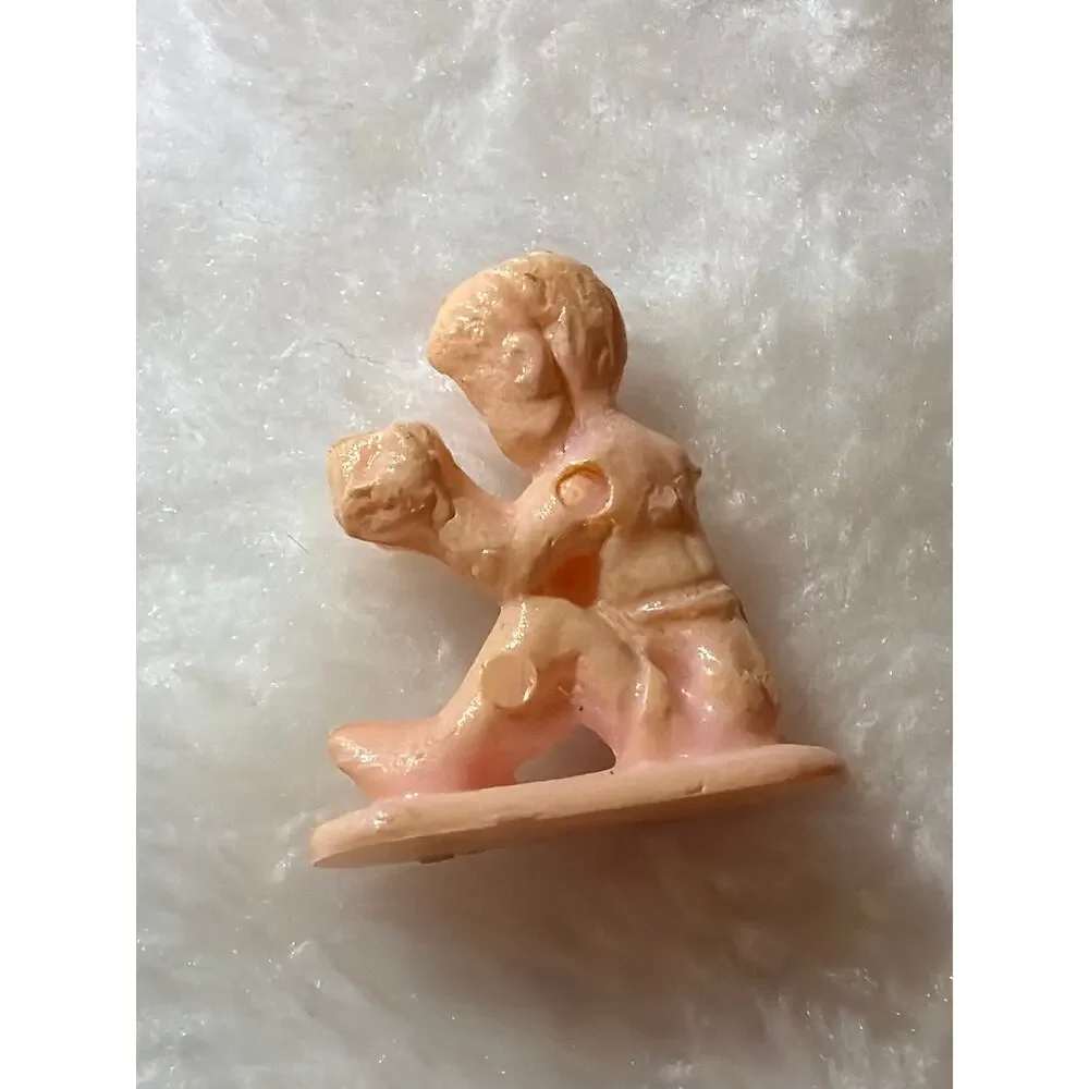 Vintage Miniature Peach Baby Figurine Plastic Celluloid Dollhouse Nursery Figure